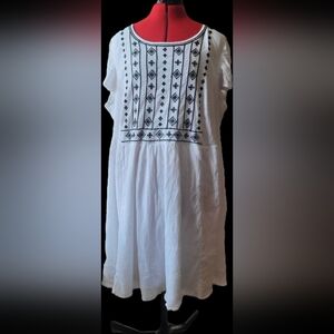 Lane Bryant Boho Flutter Sleeves Swing Dress With Pockets